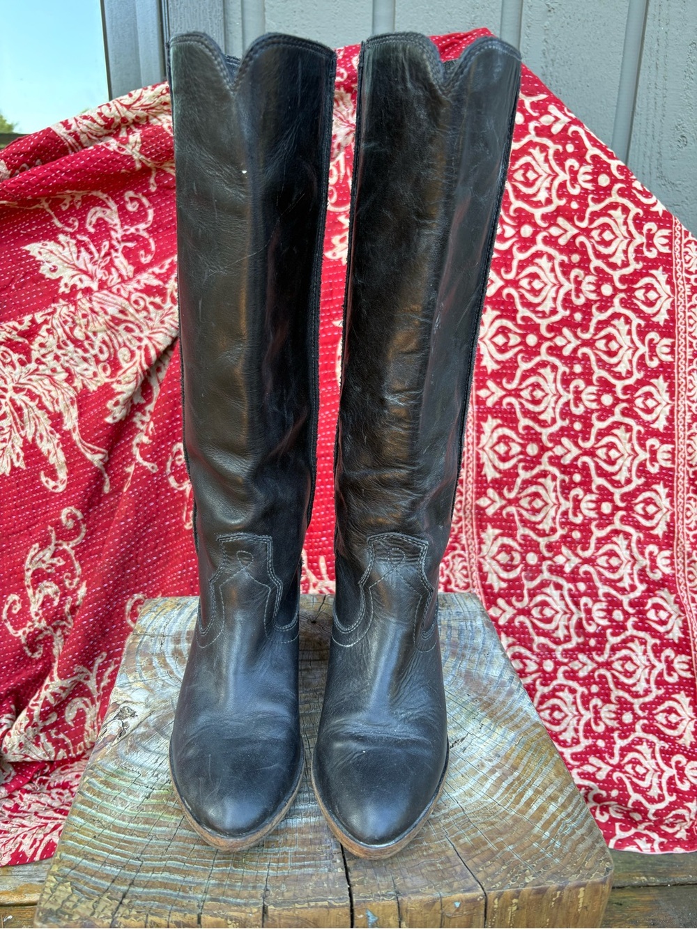 Frye Tall Black Leather Boots
